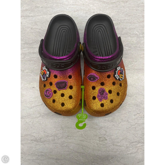 Shoes Flats By Crocs In Orange & Purple, Size: 7