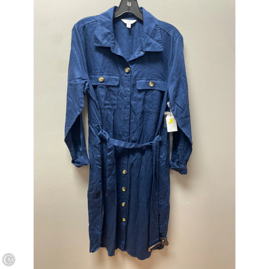 Dress Casual Midi By Time And Tru In Navy, Size: M