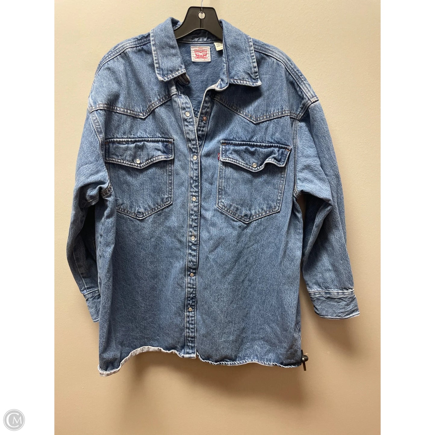 Jacket Denim By Levis In Blue Denim, Size: L