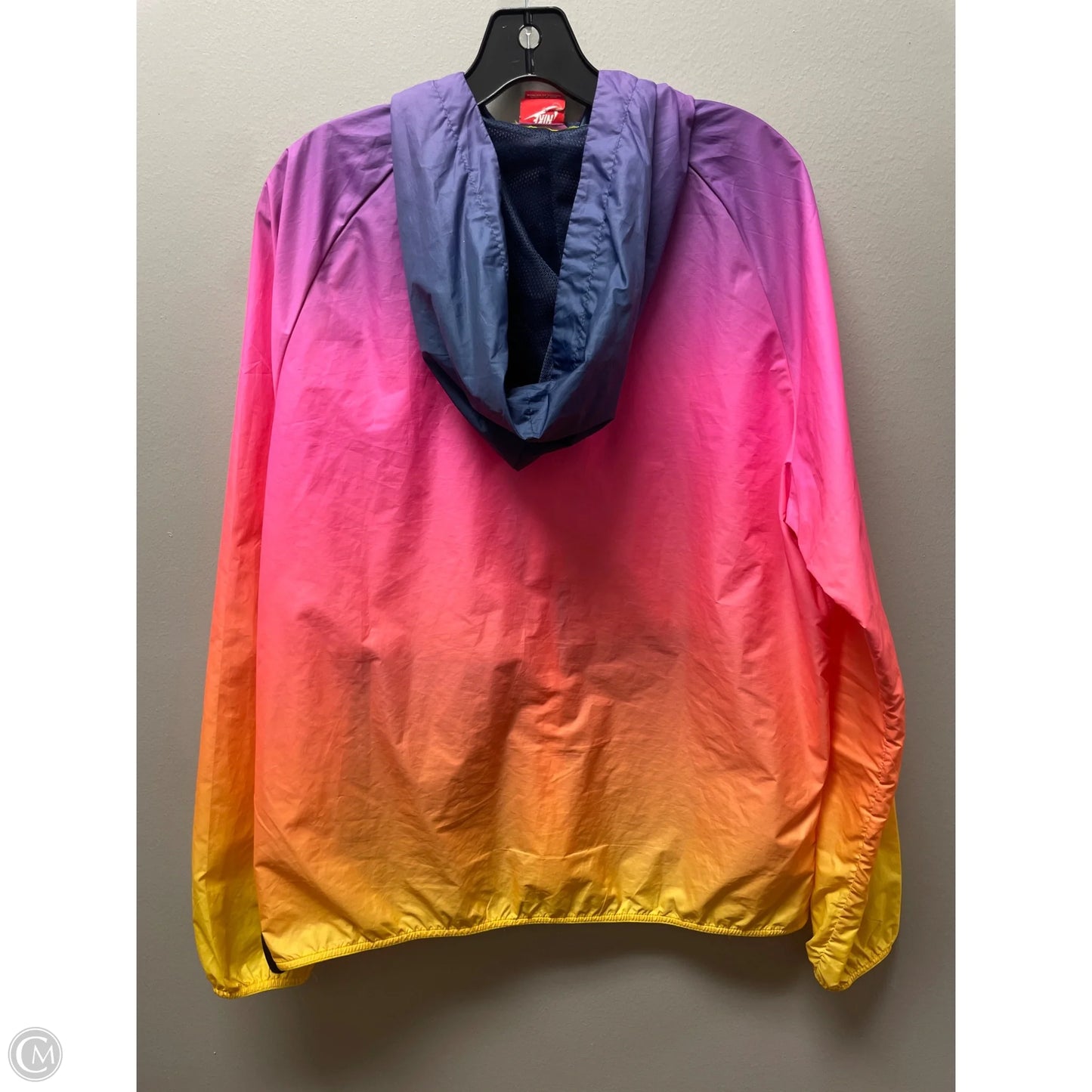 Jacket Windbreaker By Nike Apparel In Rainbow Print, Size: L