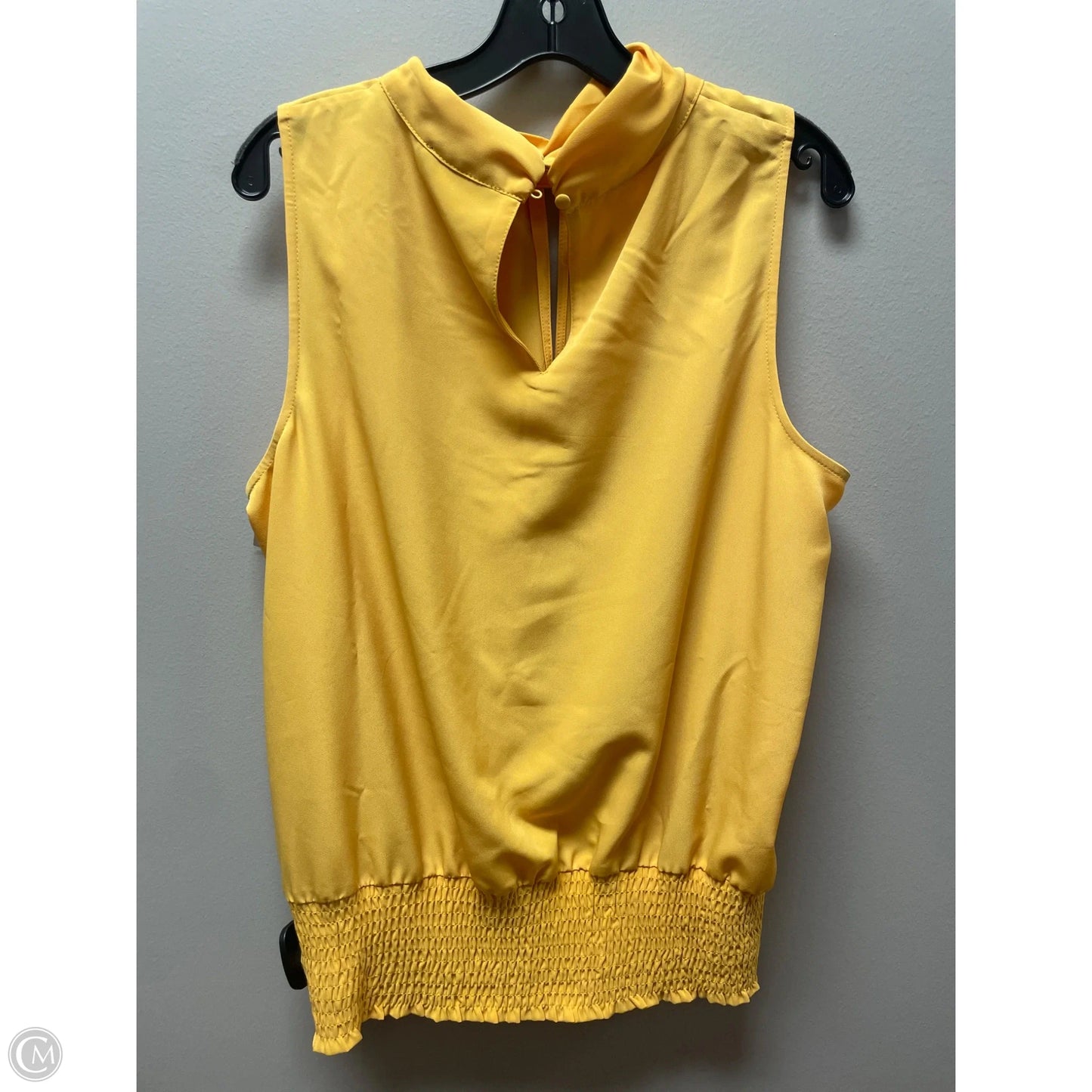 Top Sleeveless Designer By Karl Lagerfeld In Yellow, Size: Xl