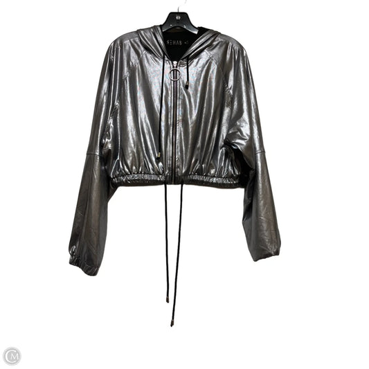 Jacket Windbreaker By Clothes Mentor In Silver, Size: M