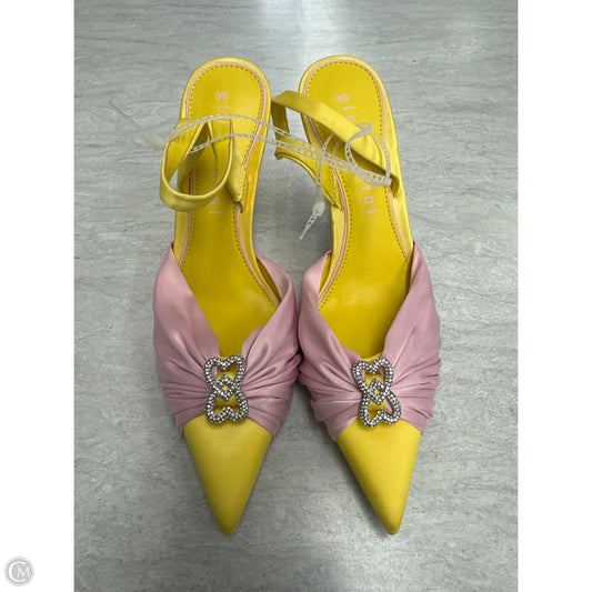 Shoes Heels Stiletto By Gianni Bini In Pink & Yellow, Size: 9