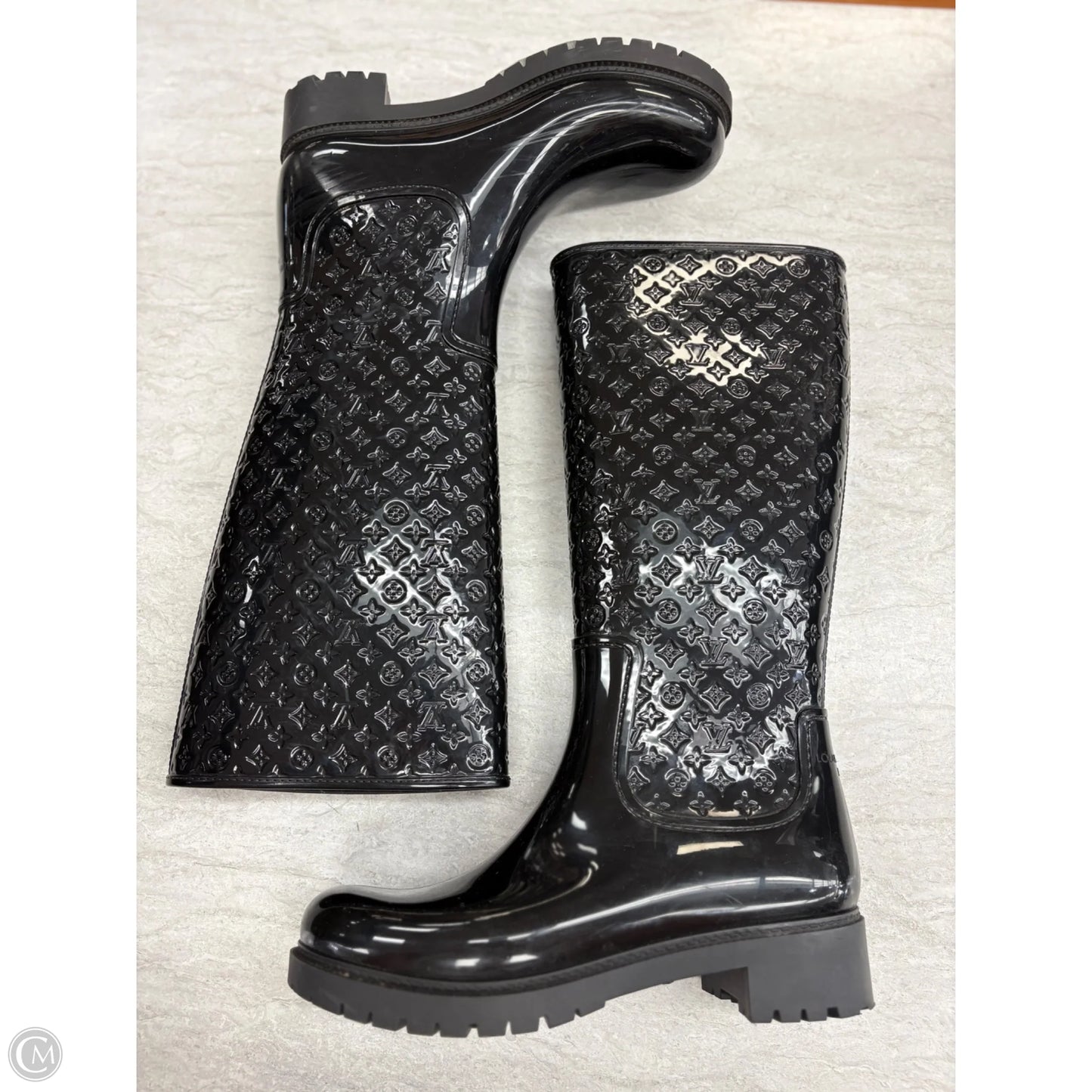 Boots Luxury Designer By Louis Vuitton In Black, Size: 9