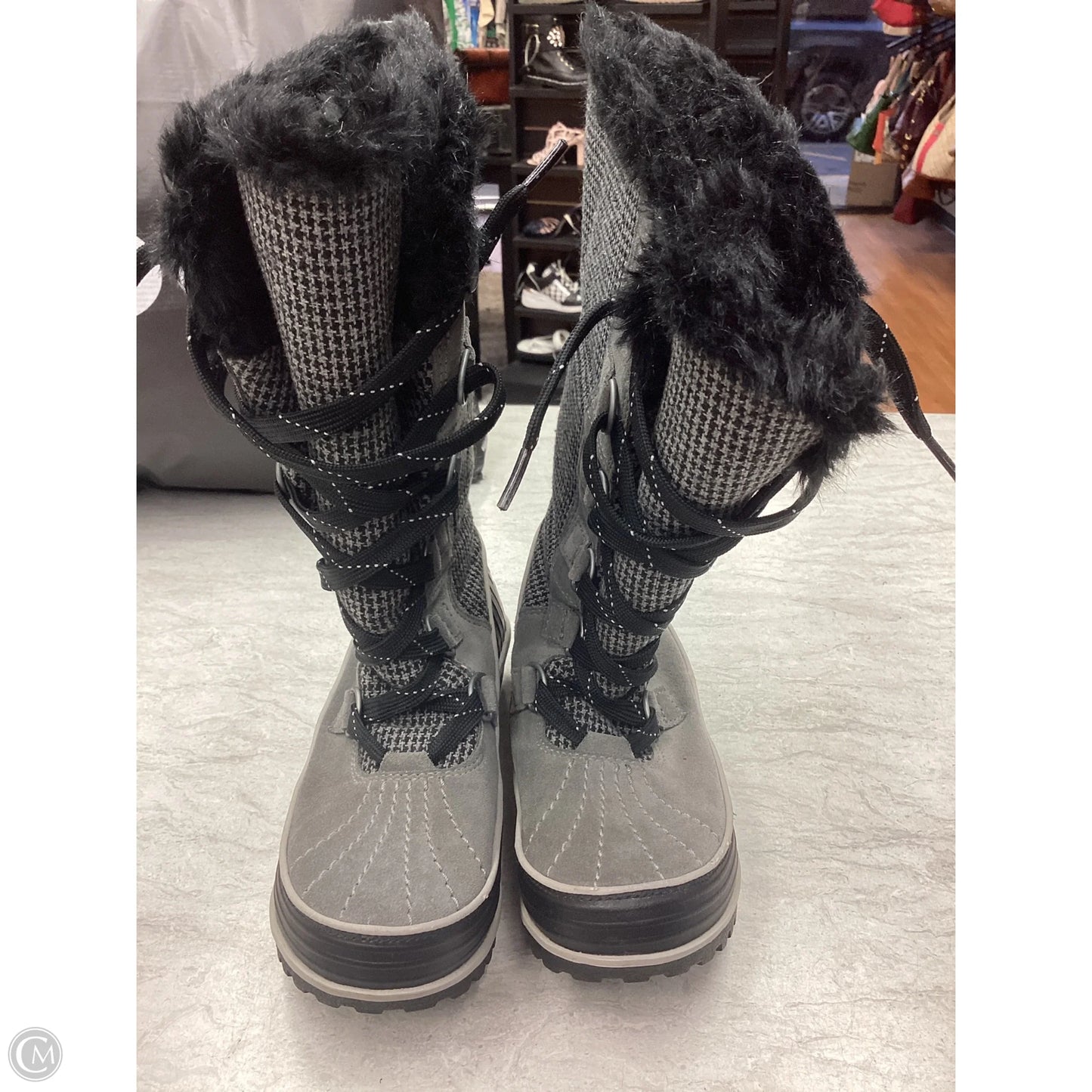 Boots Snow By Sorel In Black & Grey, Size: 8