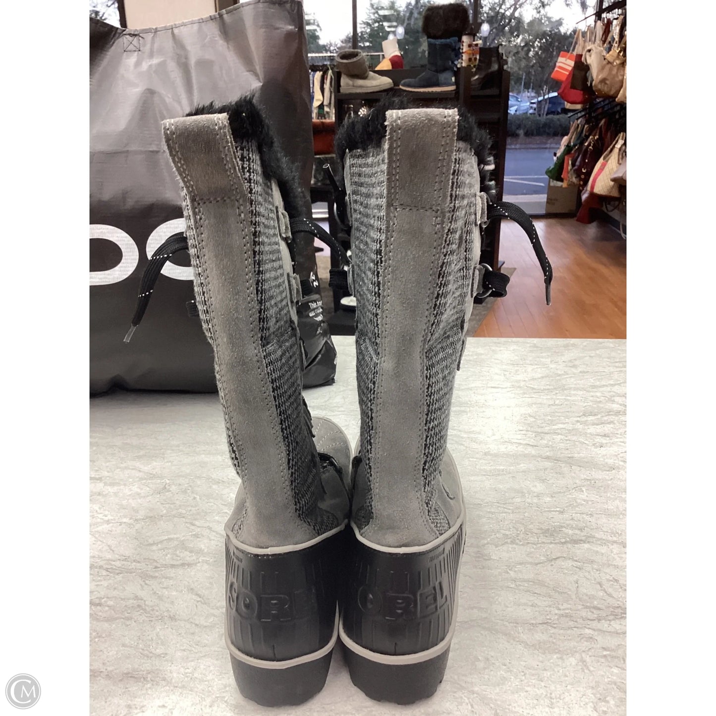 Boots Snow By Sorel In Black & Grey, Size: 8