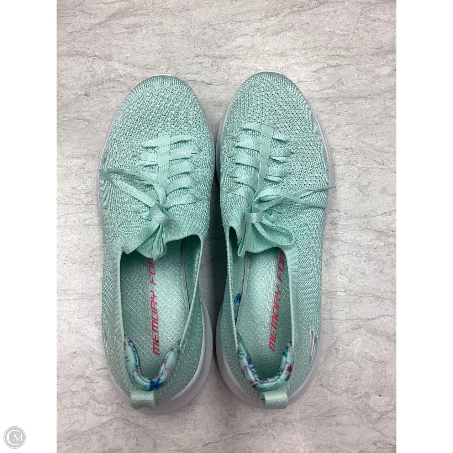 Shoes Sneakers By Skechers In Teal, Size: 7