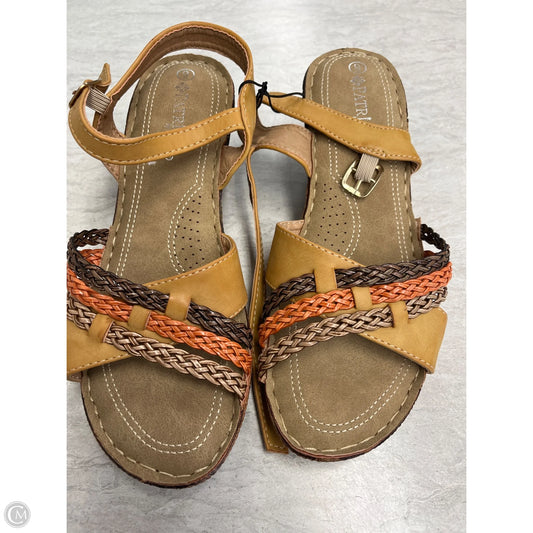 Sandals Heels Block By Spring Step In Brown, Size: 9