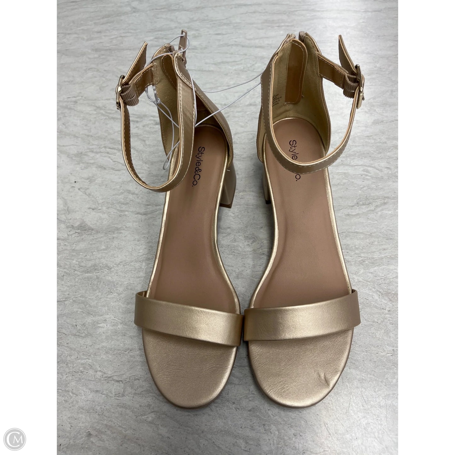 Sandals Heels Wedge By Comfortview In Blue & White, Size: 9