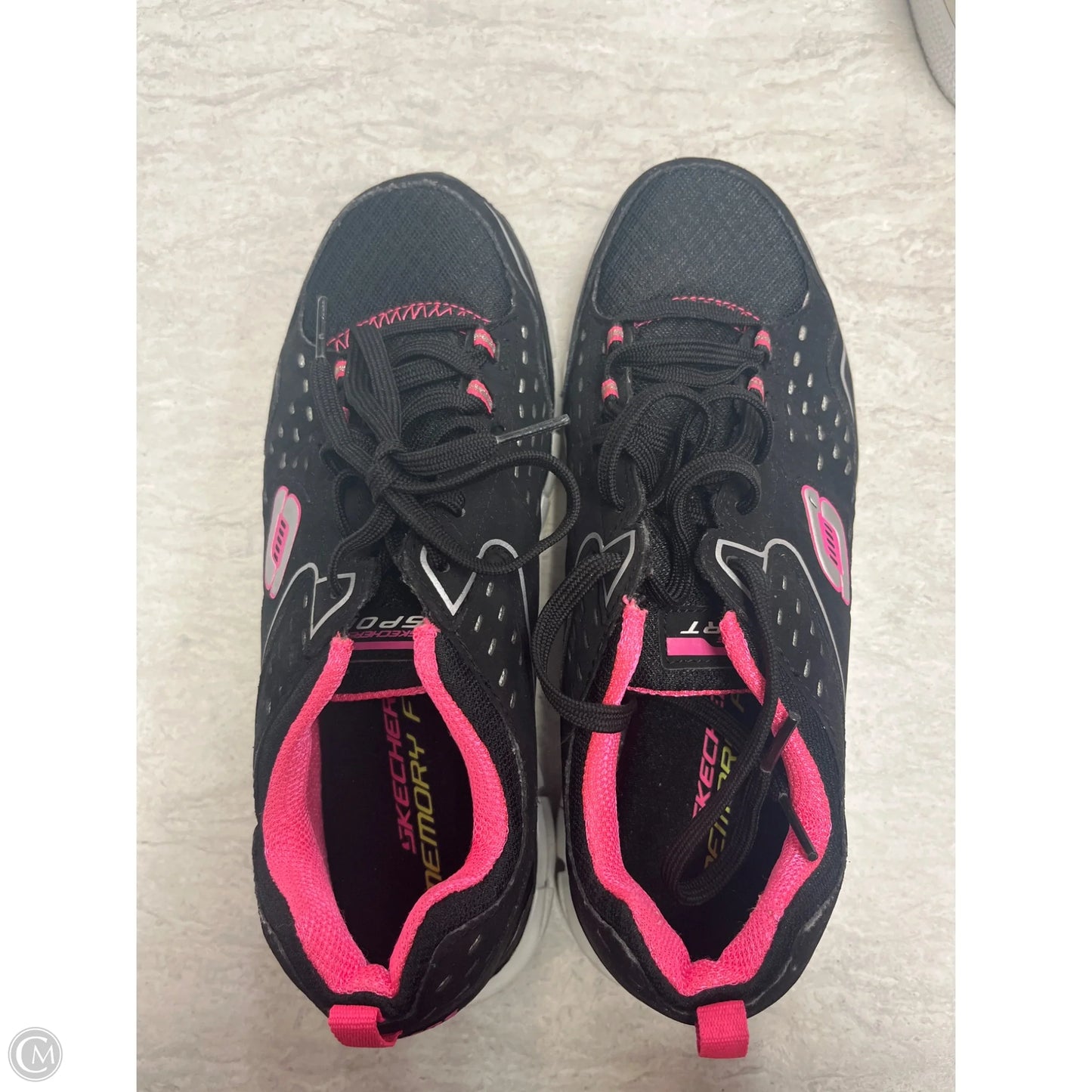 Shoes Athletic By Skechers In Black & Pink, Size: 7