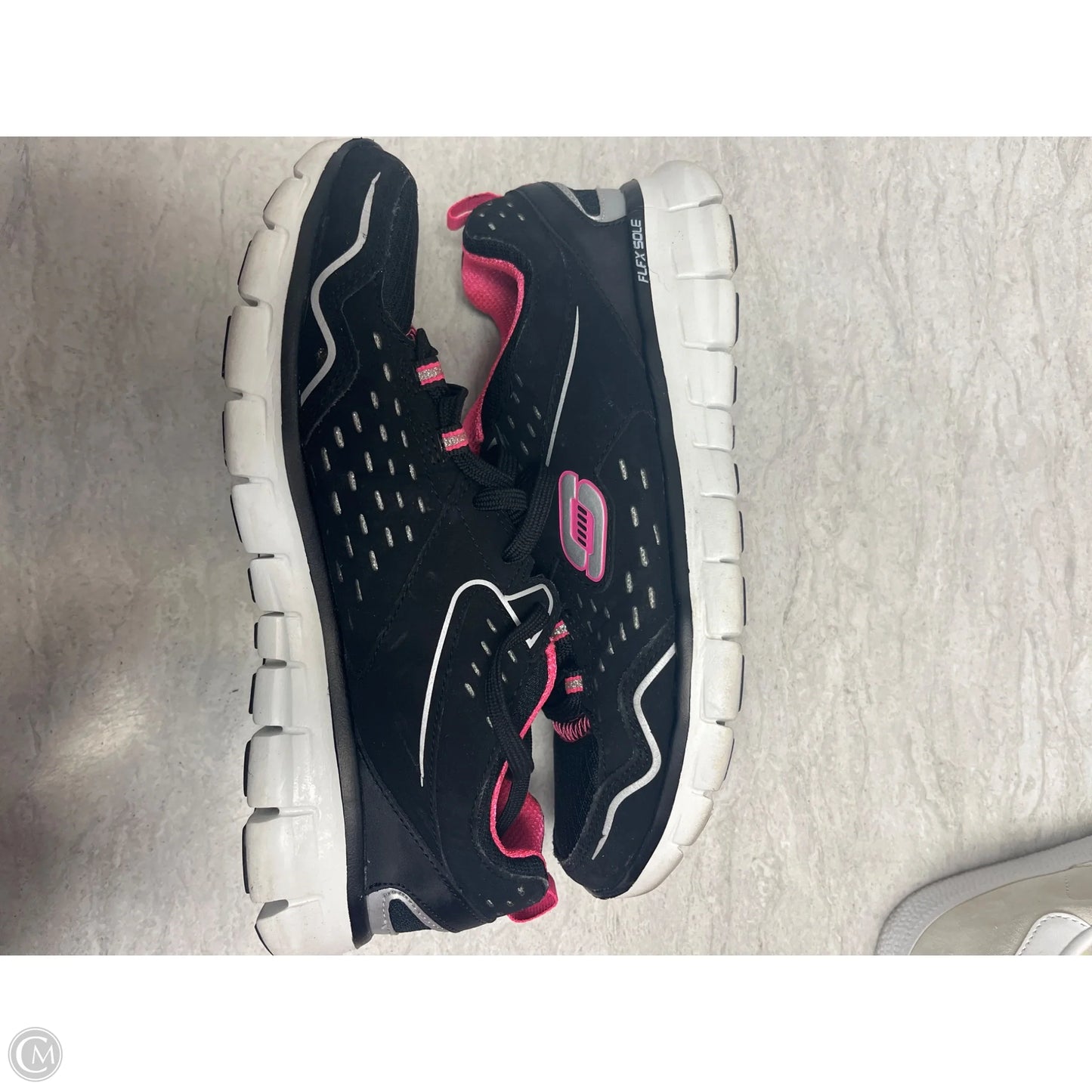 Shoes Athletic By Skechers In Black & Pink, Size: 7