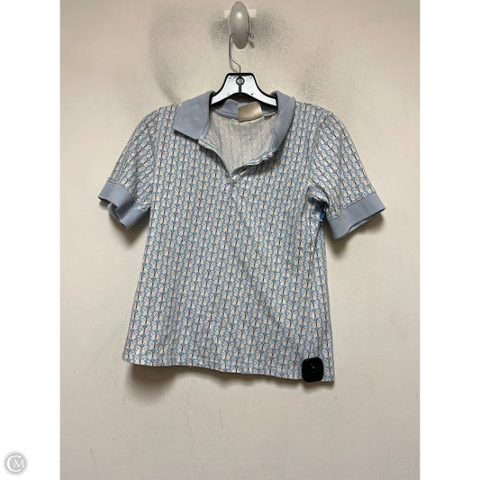 Top Short Sleeve By Maeve In Blue & White, Size: S