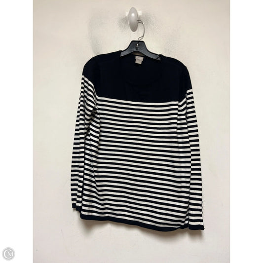 Top Long Sleeve By Chicos In Striped Pattern, Size: L