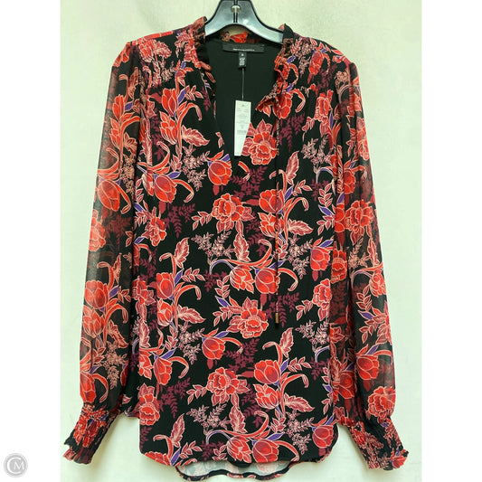 Top Long Sleeve By White House Black Market In Floral Print, Size: M
