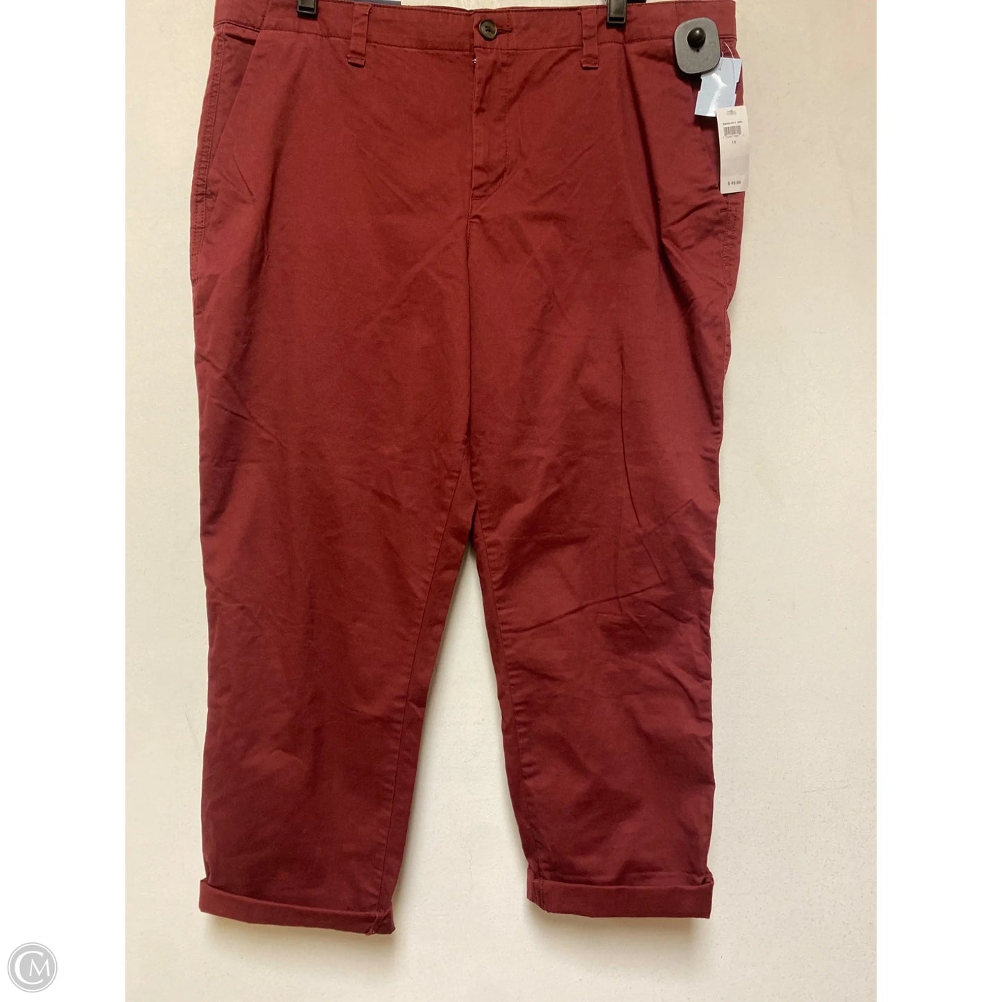 Pants Cropped By Gap In Maroon, Size: 16