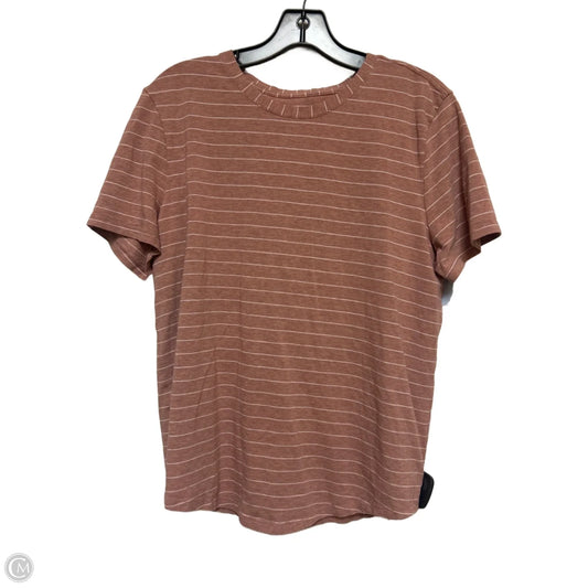 Athletic Top Short Sleeve By Lululemon In Striped Pattern, Size: M