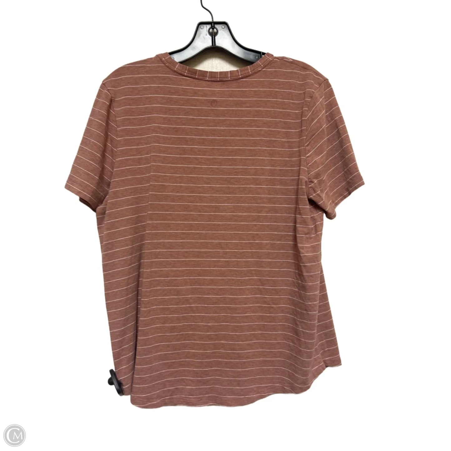 Athletic Top Short Sleeve By Lululemon In Striped Pattern, Size: M