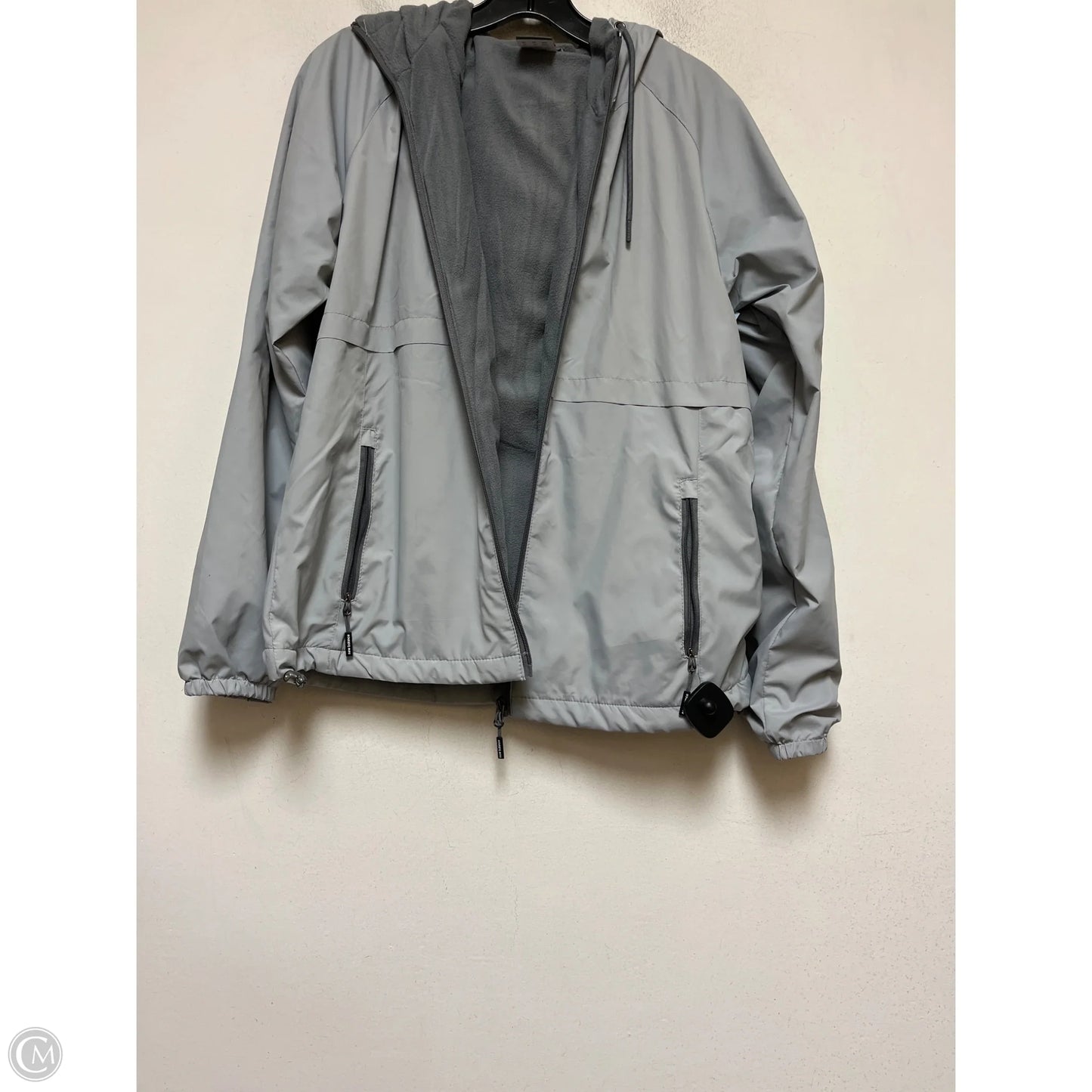 Jacket Windbreaker By New Balance In Grey, Size: M