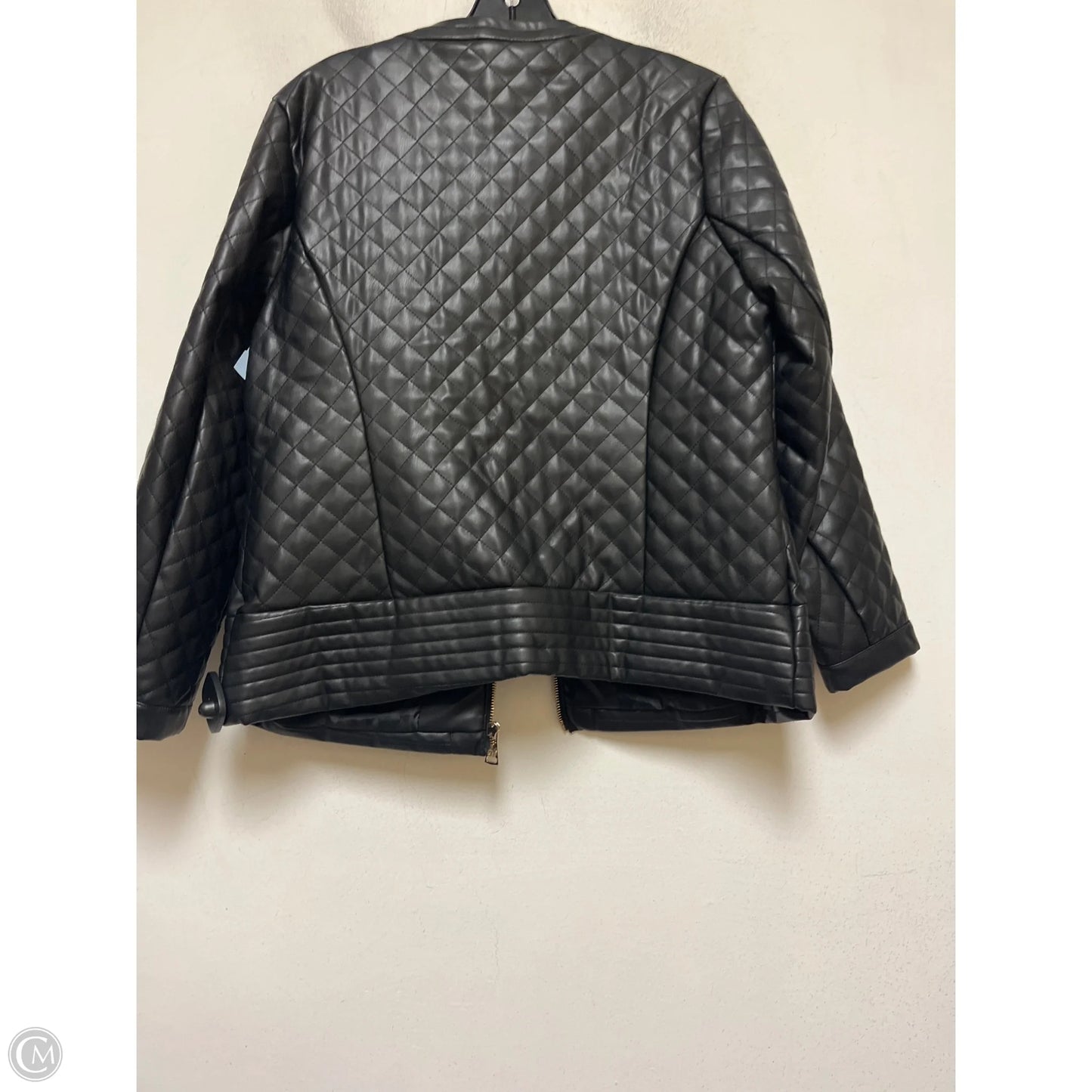 Jacket Moto By Clothes Mentor In Black, Size: Lp