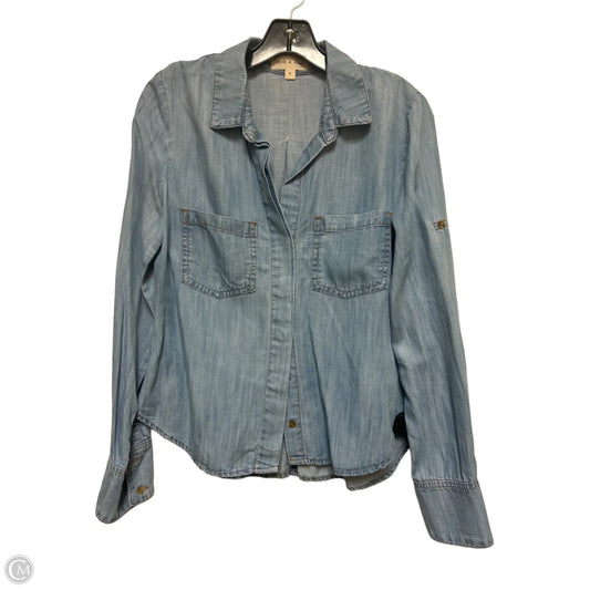 Top Long Sleeve By Cloth & Stone In Blue Denim, Size: S