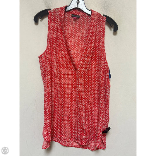 Top Sleeveless By Vince Camuto In Orange & White, Size: M