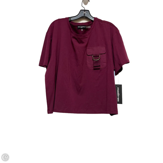 Top Short Sleeve Designer By Karl Lagerfeld In Purple, Size: Xl