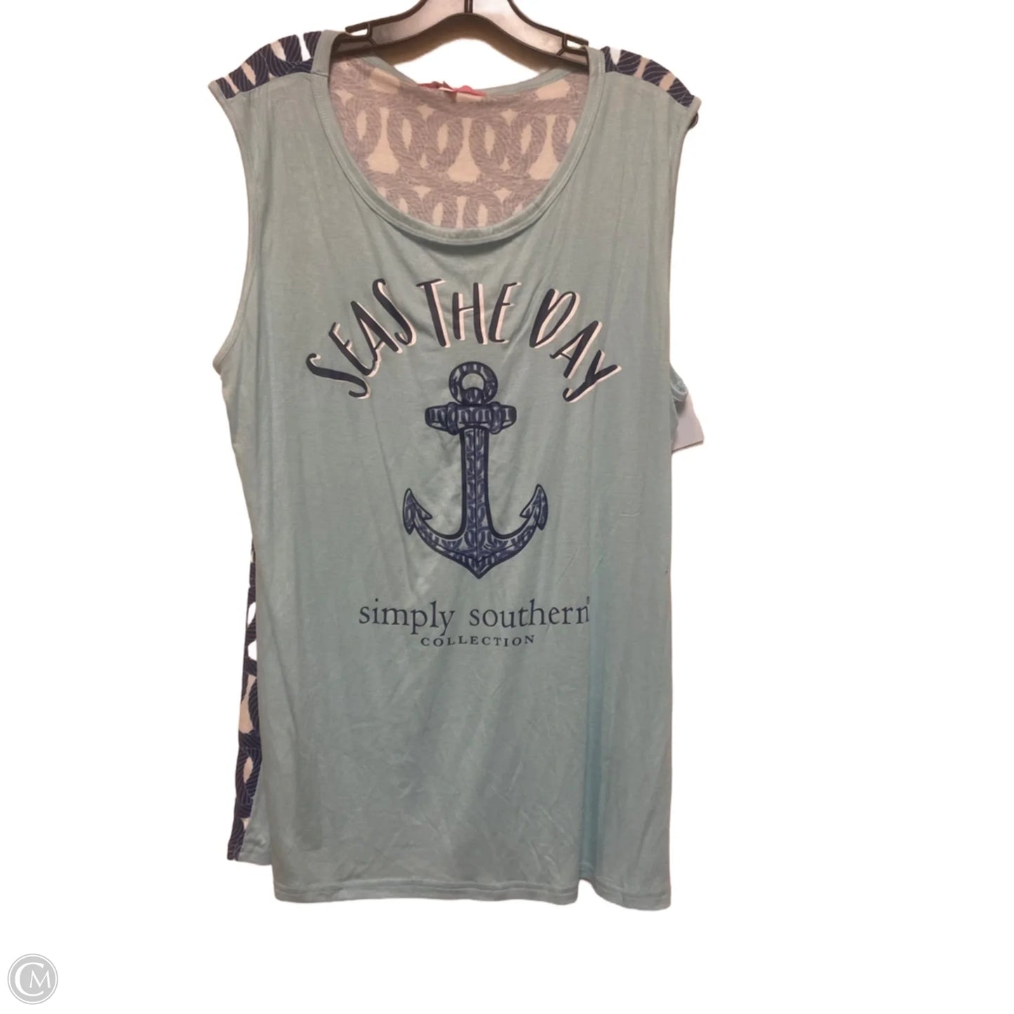 Top Sleeveless By Simply Southern In Purple, Size: 2x