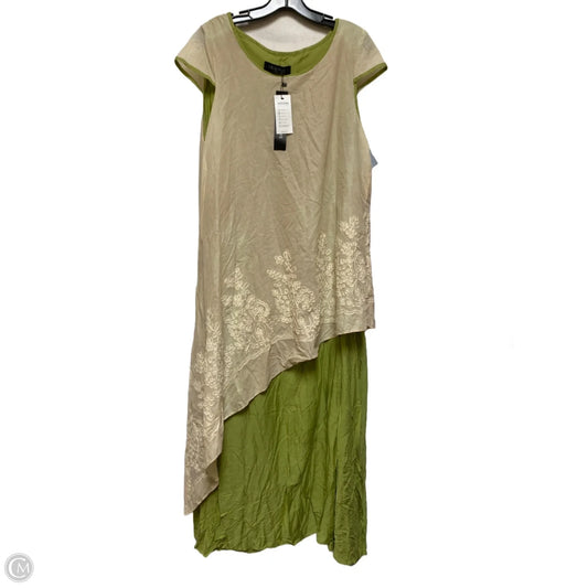 Dress Casual Maxi By Clothes Mentor In Cream & Green, Size: 2x