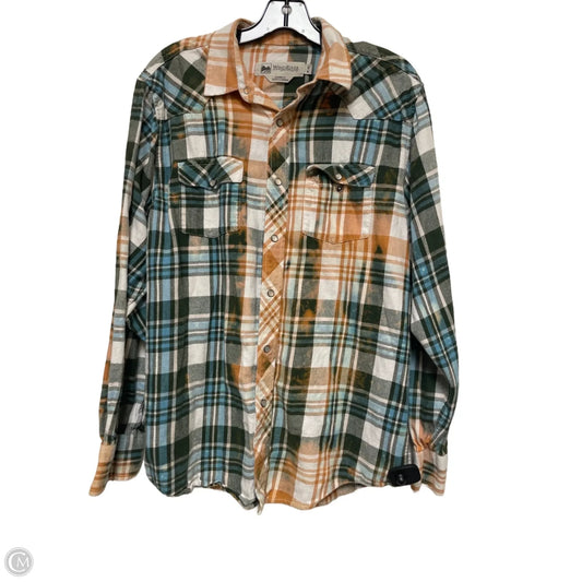 Top Long Sleeve By Clothes Mentor In Plaid Pattern, Size: M