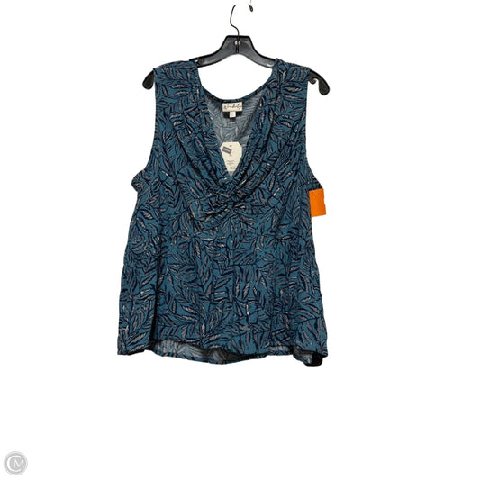 Top Sleeveless By Wonderly In Teal, Size: Xl