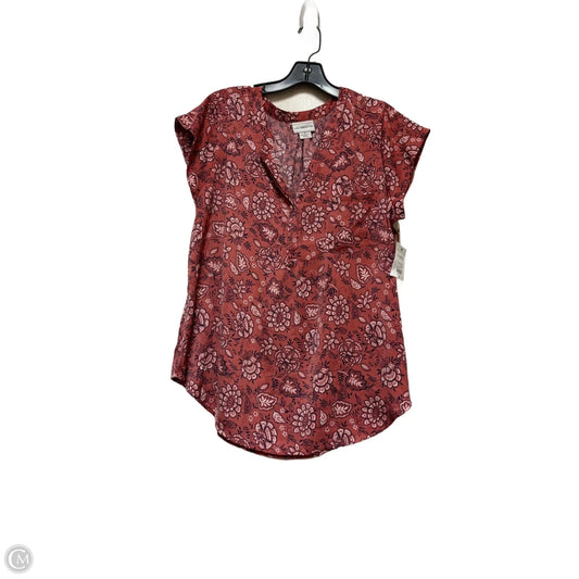 Top Short Sleeve By Liz Claiborne In Floral Print, Size: Xl