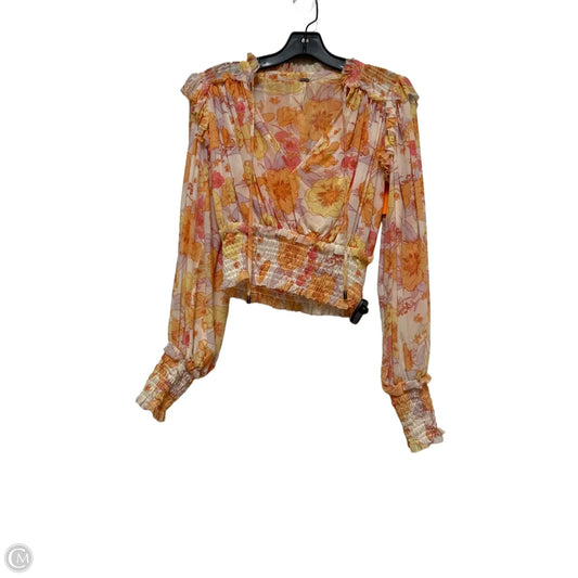 Top Long Sleeve By Free People In Floral Print, Size: Xs