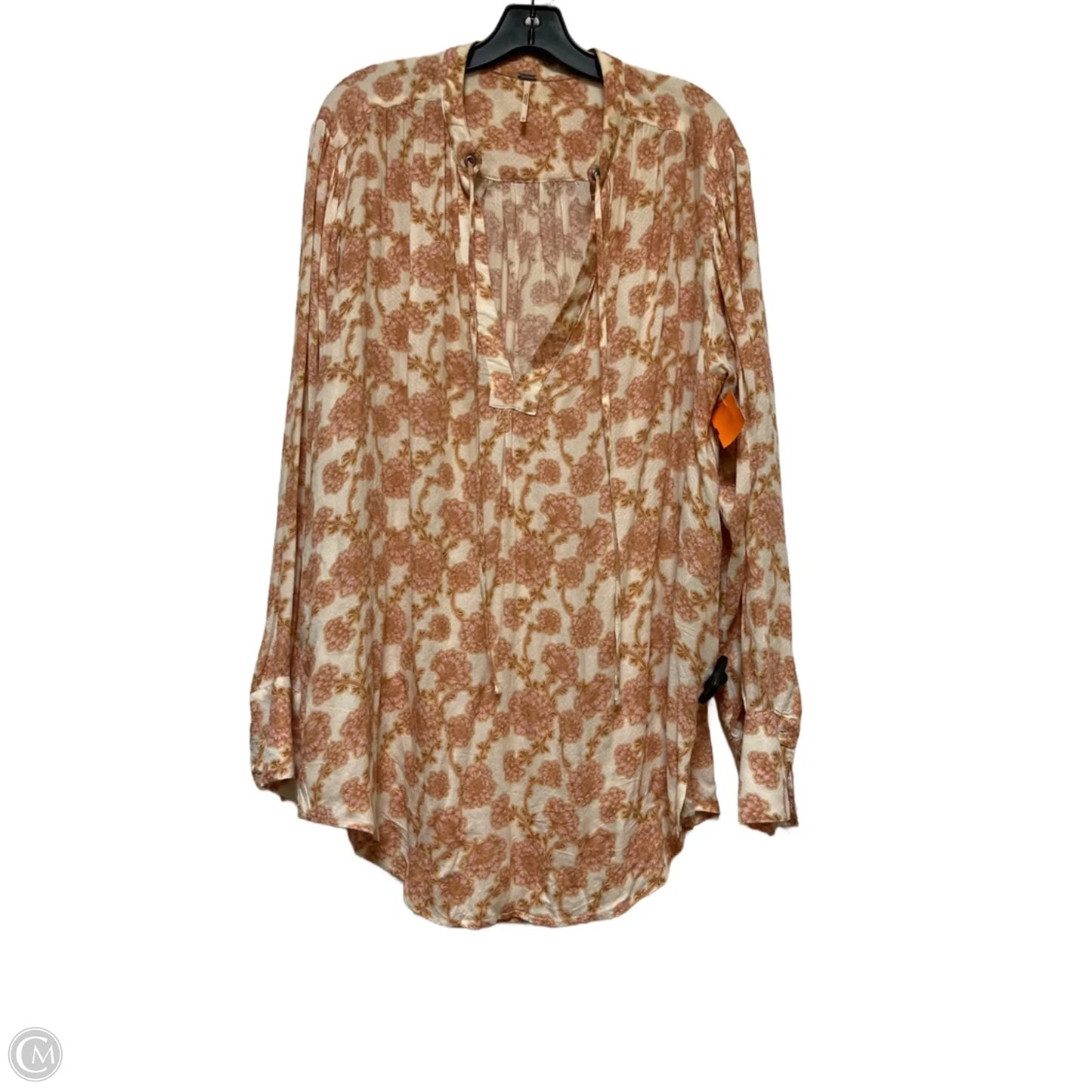 Top Long Sleeve By Free People In Floral Print, Size: L