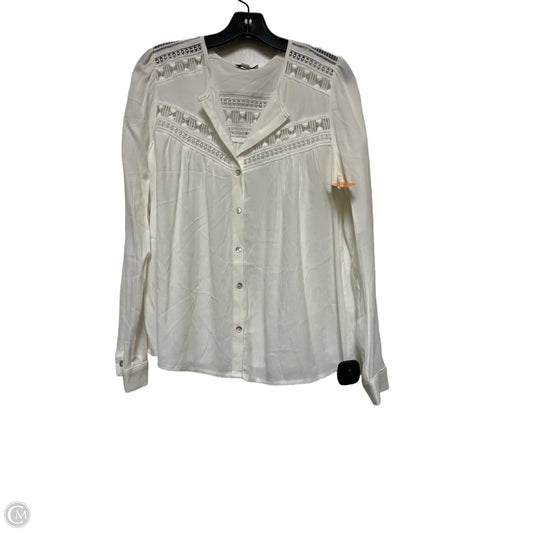 Top Long Sleeve By Clothes Mentor In White, Size: S