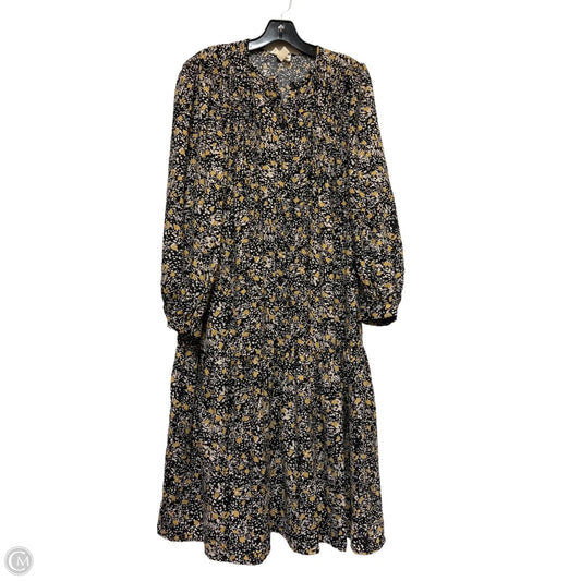 Dress Casual Midi By Clothes Mentor In Black & Yellow, Size: S