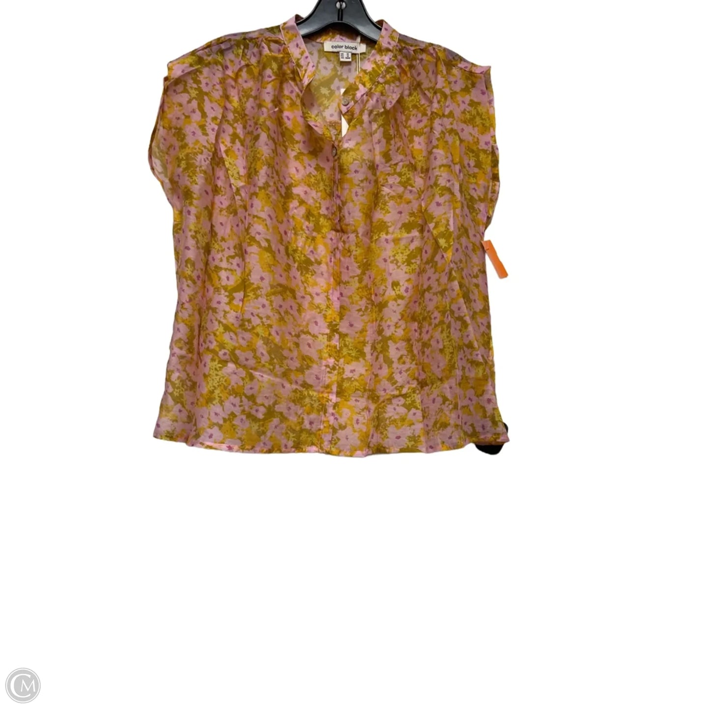 Top Sleeveless By Clothes Mentor In Pink & Yellow, Size: M