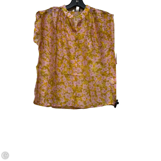 Top Sleeveless By Clothes Mentor In Pink & Yellow, Size: M