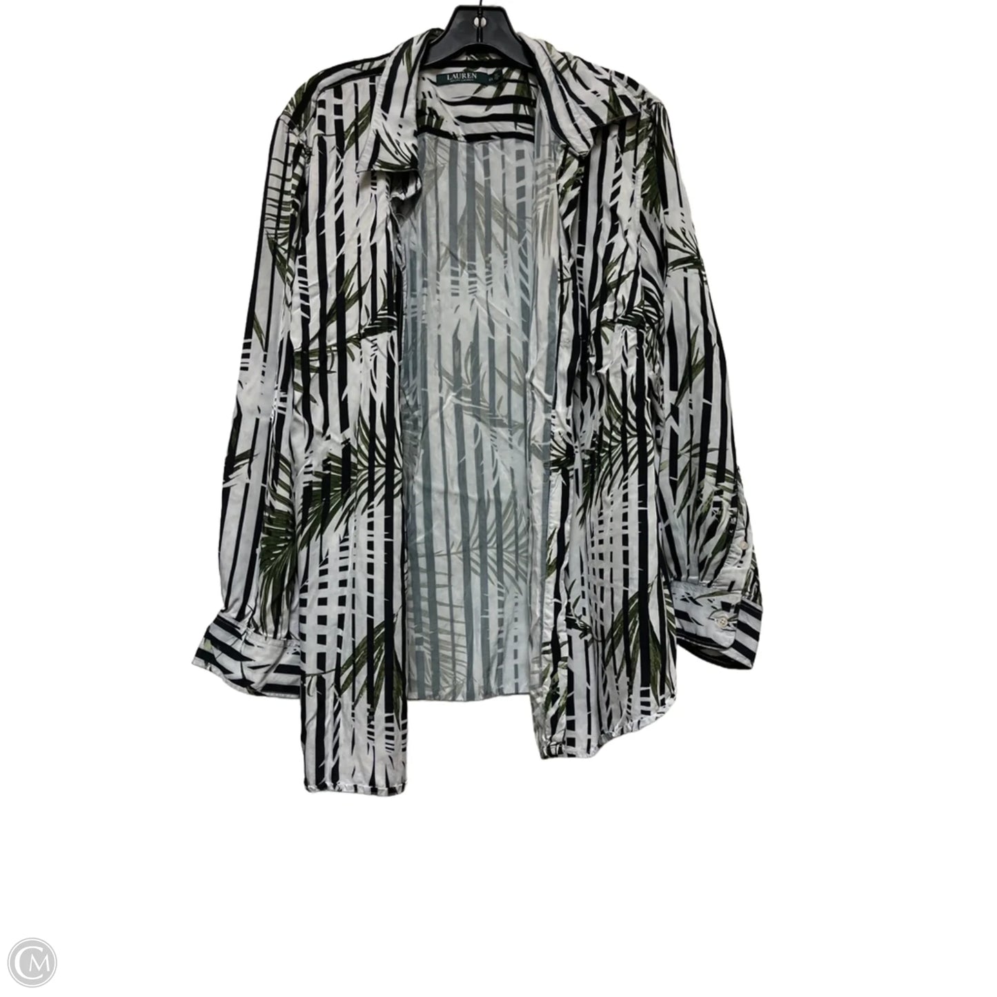 Top Long Sleeve By Lauren By Ralph Lauren In Striped Pattern, Size: 2x