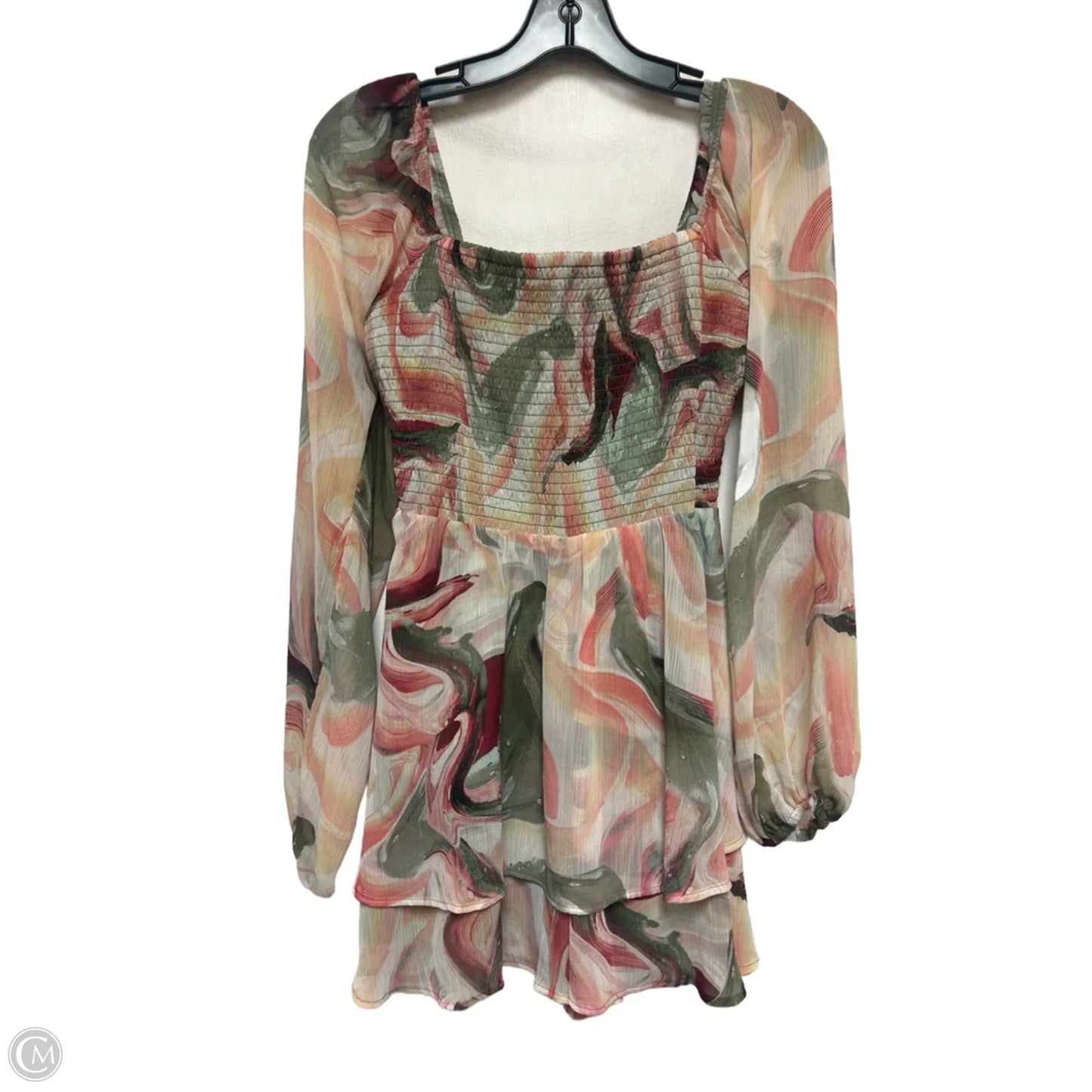 Romper By Express In Green & Pink, Size: S