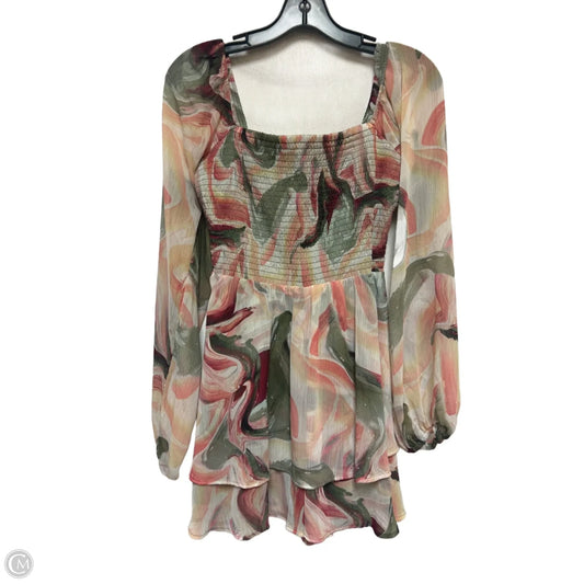 Romper By Express In Green & Pink, Size: S