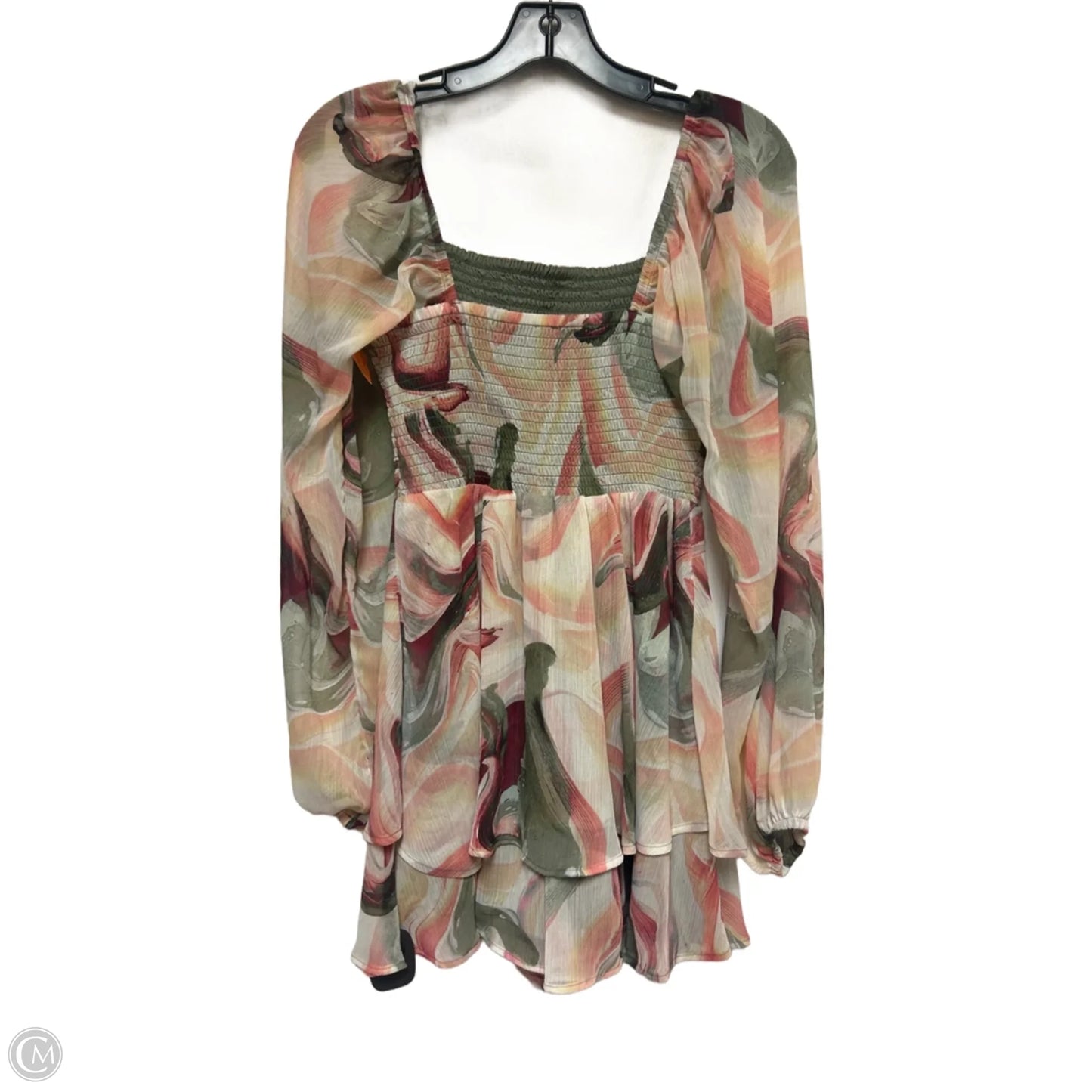 Romper By Express In Green & Pink, Size: S