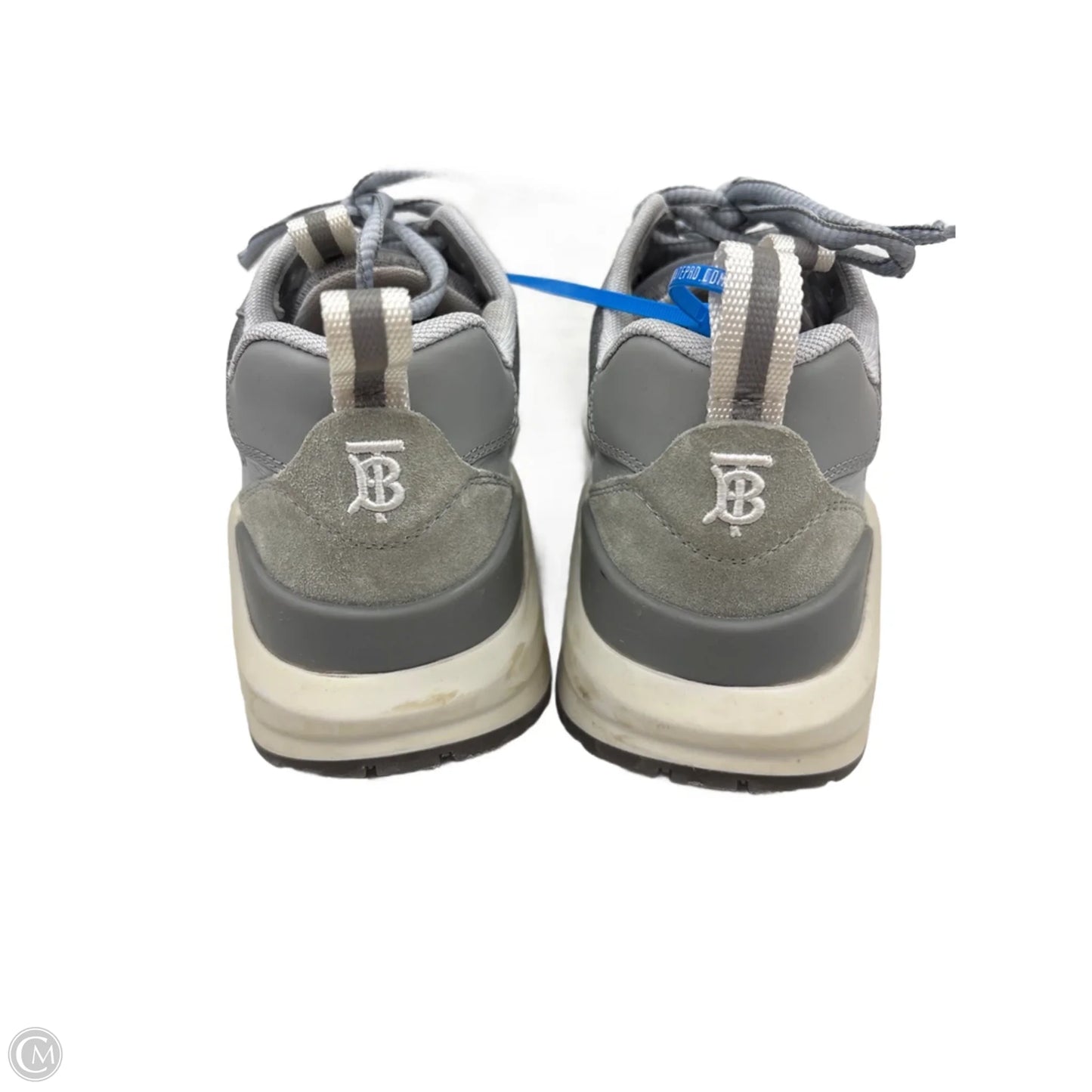 Shoes Luxury Designer By Burberry In Grey, Size: 9