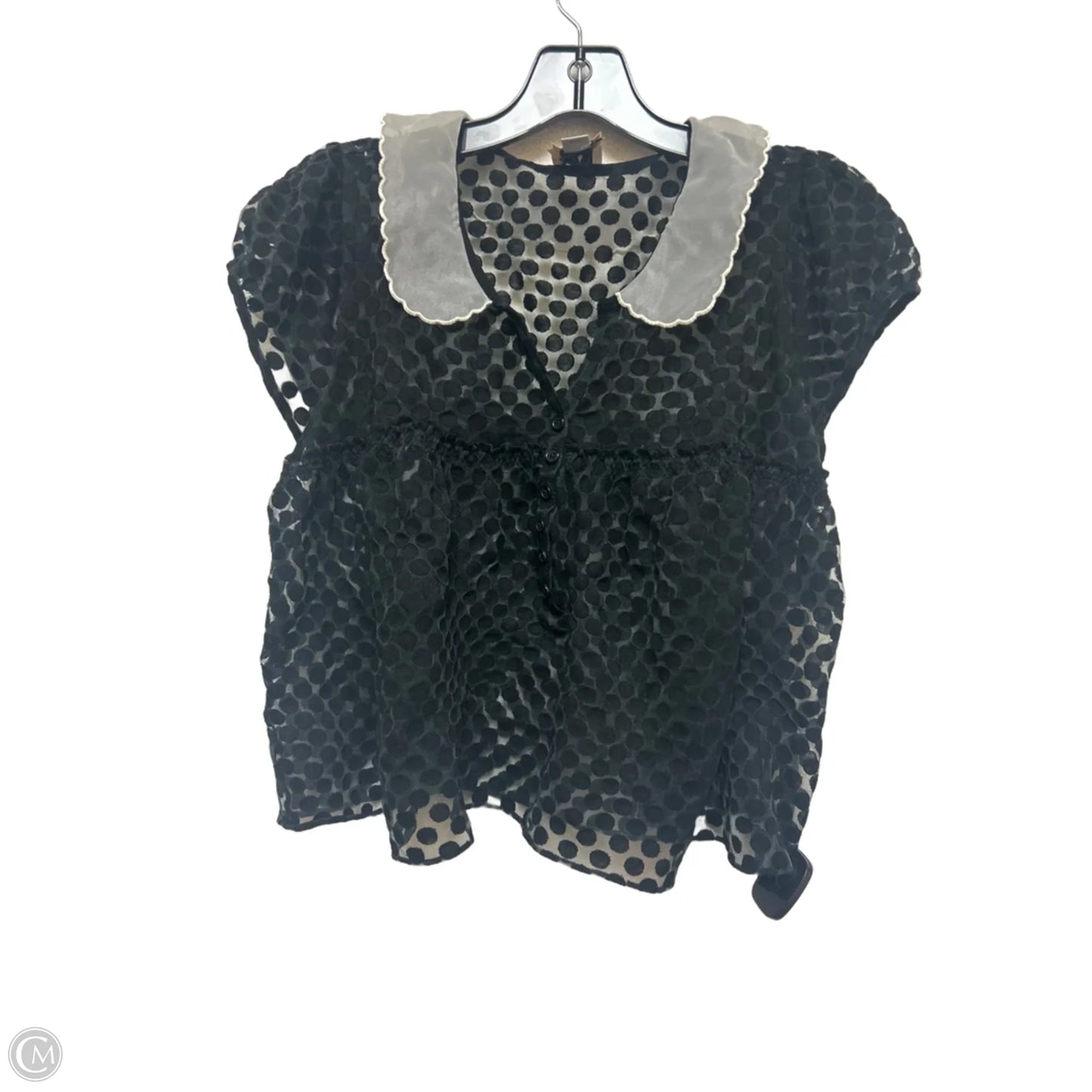 Top Short Sleeve By Maeve In Black & White, Size: L