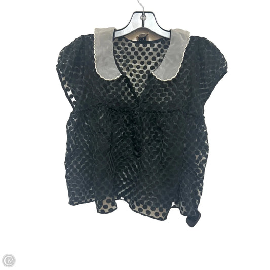 Top Short Sleeve By Maeve In Black & White, Size: L