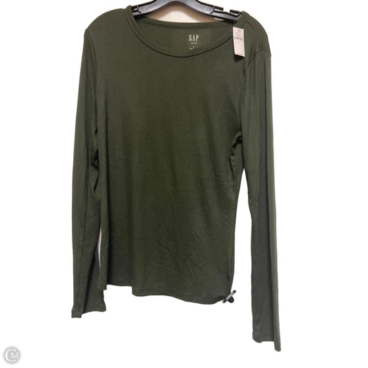 Top Long Sleeve Basic By Gap In Green, Size: L