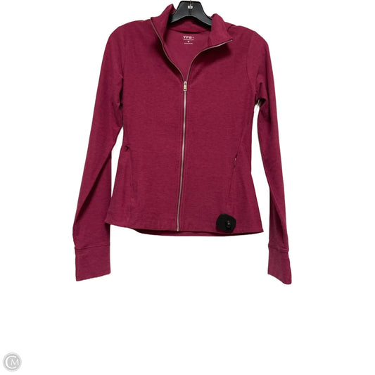 Athletic Jacket By Ypb In Maroon, Size: M