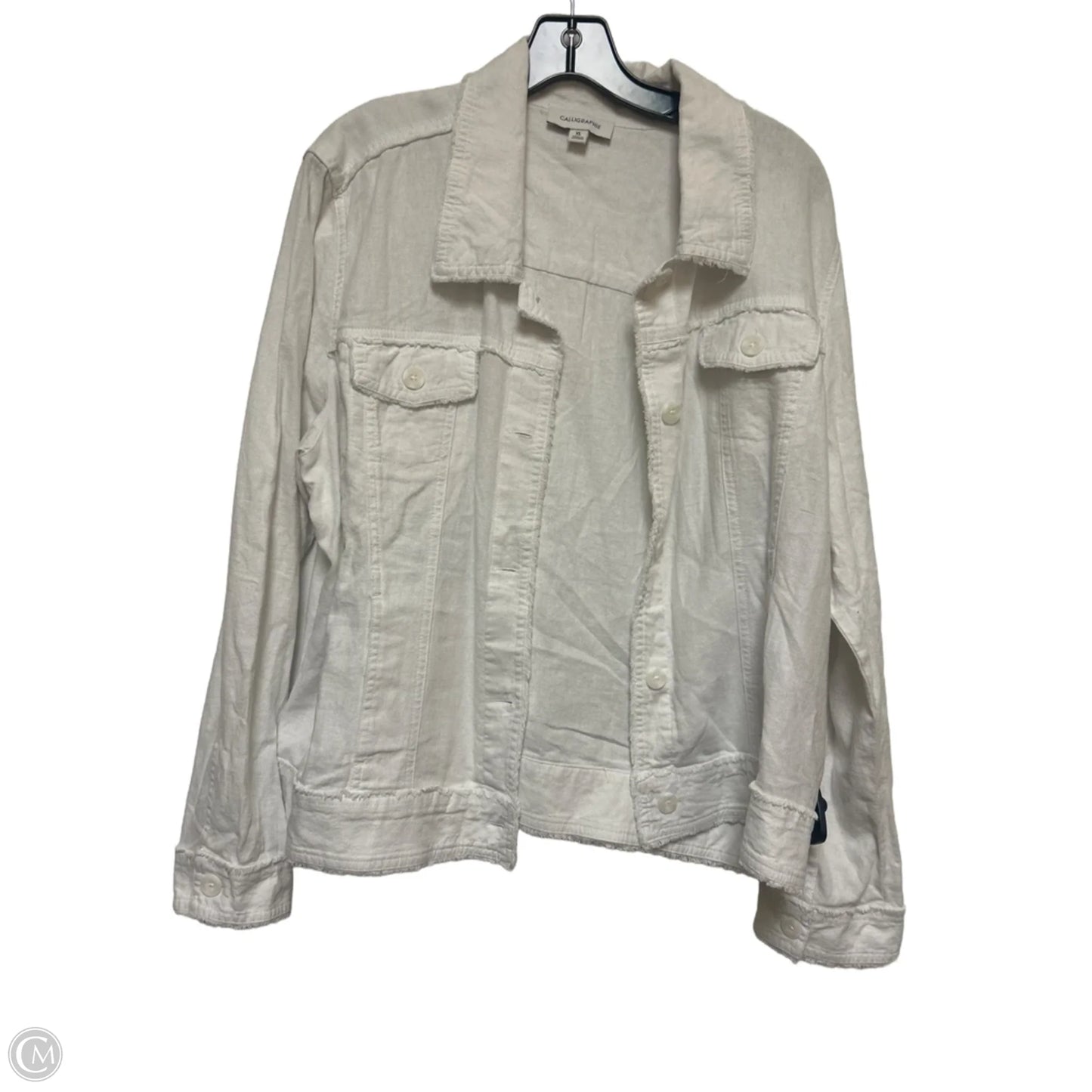 Jacket Shirt By Calligraphie In White, Size: Xl