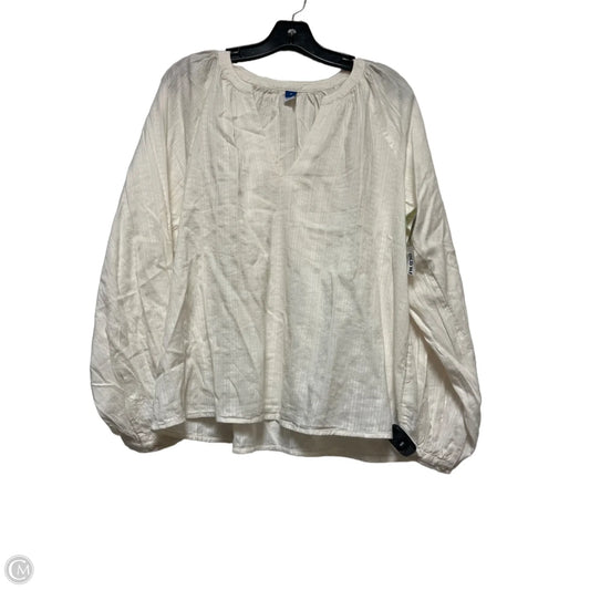 Top Long Sleeve By Old Navy In Cream, Size: M