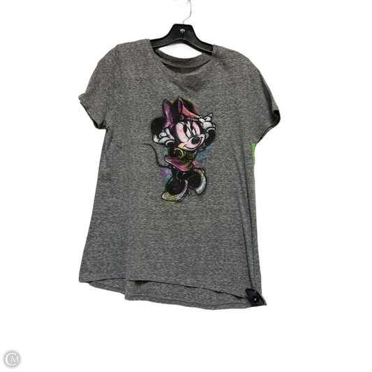 Top Short Sleeve Basic By Disney In Grey, Size: L