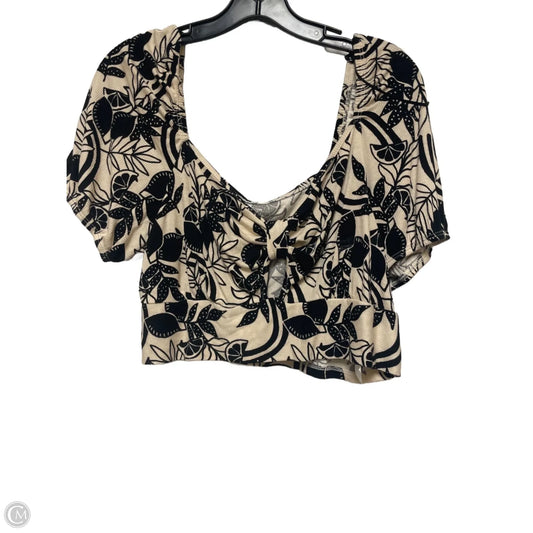 Top Short Sleeve By Clothes Mentor In Black & Tan, Size: Xl